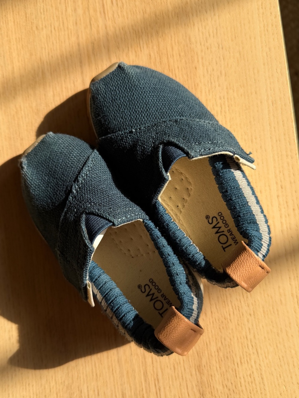 TOMS Kids Blue Canvas Slip-On Sneakers